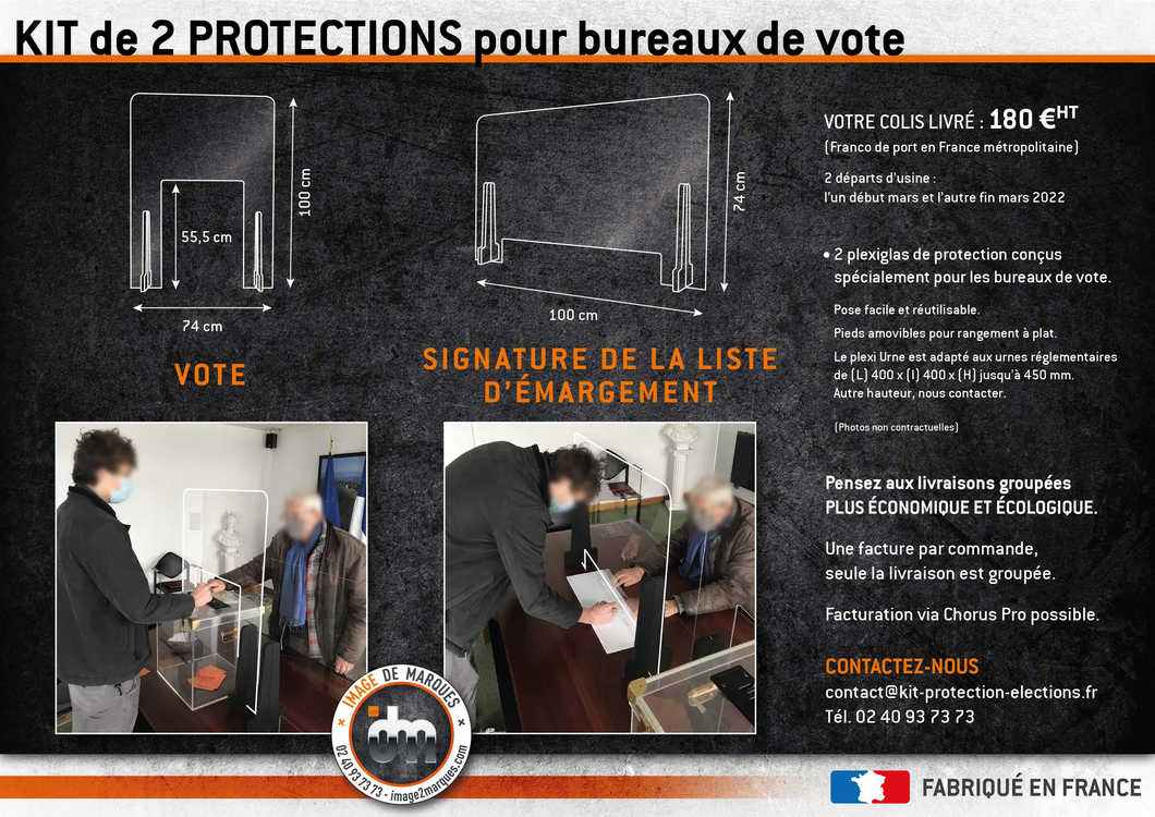 KIT de 2 PROTECTIONS pour bureaux de vote